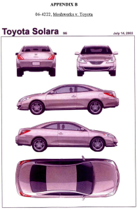 Court Appendix B, Toyota Solara pictures.