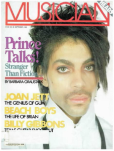 Goldsmith photo of Prince on a magazine cover.