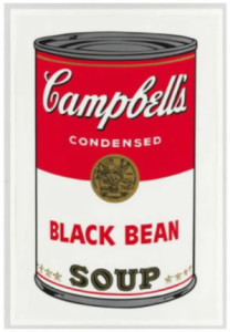 Print of a Campbell's soup can.